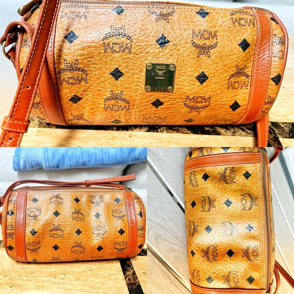 MCM Visetos round barrel tootsie roll style - Picture 1 of 14